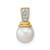 Image of 14K Yellow Gold 6-7mm Freshwater Cultured Pearl and Diamond Polished Pendant Image of 14K Yellow Gold 6-7mm Freshwater Cultured Pearl and Diamond Polished Pendant