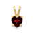 Image of 14K Yellow Gold 6mm Heart Garnet Pendant