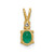 Image of 14K Yellow Gold 6x4mm Oval Emerald A Diamond Pendant
