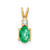 Image of 14K Yellow Gold 6x4mm Oval Emerald AAA Diamond Pendant