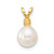 Image of 14K Yellow Gold 7-7.5mm White Round Freshwater Cultured Pearl Garnet Pendants