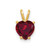 Image of 14K Yellow Gold 7mm Heart Created Ruby pendant