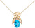 Image of 14K Yellow Gold 7x5mm Blue Topaz & Diamond Oval Pendant (Chain NOT included)