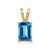 Image of 14K Yellow Gold 7x5mm Emerald-cut Blue Topaz Pendant