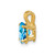 Image of 14K Yellow Gold 7x5mm Oval Blue Topaz Pendant