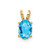 Image of 14K Yellow Gold 7x5mm Oval Blue Topaz Pendant