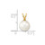Image of 14K Yellow Gold 8-9mm Round White Saltwater Akoya Cultured Pearl Pendant