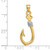 Image of 14K Yellow Gold and Rhodium 3-D Fish Hook with Rope Pendant