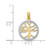 Image of 14K Yellow Gold and Rhodium 3-D Tree Of Life In Round Frame Pendant