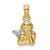 Image of 14K Yellow Gold and Rhodium Angel Resting On Elbow w/ Wing Pendant