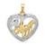 Image of 14K Yellow Gold and Rhodium Bead Trim #1 Mom In Heart Pendant