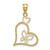 Image of 14K Yellow Gold and Rhodium Butterfly In Heart Pendant