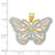 Image of 14K Yellow Gold and Rhodium Butterfly Pendant K4834