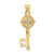 Image of 14K Yellow Gold and Rhodium Cross Key Pendant