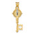 Image of 14K Yellow Gold and Rhodium Cross Key Pendant