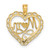 Image of 14K Yellow Gold and Rhodium Cut-Out Mom Inside Scallop Heart Pendant