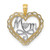 Image of 14K Yellow Gold and Rhodium Cut-Out Mom Inside Scallop Heart Pendant