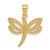 Image of 14K Yellow Gold and Rhodium Dragonfly Pendant