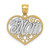 Image of 14K Yellow Gold and Rhodium Filigree #1 Mom Heart Pendant