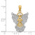 Image of 14K Yellow Gold and Rhodium Filigree Angel Pendant D3720