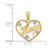 Image of 14K Yellow Gold and Rhodium Hope In Heart w/ Flower Pendant