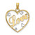 Image of 14K Yellow Gold and Rhodium Love In Heart w/ Heart Accents Pendant