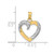 Image of 14K Yellow Gold and Rhodium Polished & Textured Heart Pendant