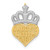 Image of 14K Yellow Gold and Rhodium Polished Daddys Little Girl Heart Slide Pendant