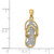 Image of 14K Yellow Gold and Rhodium Polished Floral Flip Flop Pendant