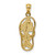 Image of 14K Yellow Gold and Rhodium Polished Floral Flip Flop Pendant