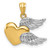Image of 14K Yellow Gold and Rhodium Polished Heart w/ Wings Pendant