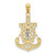 Image of 14K Yellow Gold and Rhodium Polished Mariners Crucifix Pendant K6330