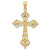 Image of 14K Yellow Gold and Rhodium Polished Shiny-Cut Cut-Out Cross Pendant Image of 14K Yellow Gold and Rhodium Polished Shiny-Cut Cut-Out Cross Pendant