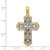 Image of 14K Yellow Gold and Rhodium Reversible Shiny-Cut Filigree Cross Pendant