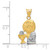 Image of 14K Yellow Gold and Rhodium Satin & Polished Shiny-Cut Boy Communion Pendant