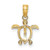 Image of 14K Yellow Gold and Rhodium Sea Turtle Pendant