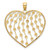 Image of 14K Yellow Gold and Rhodium Shiny-Cut Beaded Heart Pendant