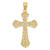 Image of 14K Yellow Gold and Rhodium Shiny-Cut Cross Pendant C4299
