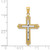 Image of 14K Yellow Gold and Rhodium Shiny-Cut Cross Pendant D4414