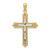 Image of 14K Yellow Gold and Rhodium Shiny-Cut Cross Pendant D4414