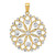 Image of 14K Yellow Gold and Rhodium Shiny-Cut Flower Pendant