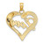 Image of 14K Yellow Gold and Rhodium Shiny-Cut Heart with Love Inside Pendant