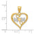 Image of 14K Yellow Gold and Rhodium Shiny-Cut Mom Heart Pendant