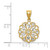 Image of 14K Yellow Gold and Rhodium Shiny-Cut Round Pendant