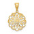 Image of 14K Yellow Gold and Rhodium Shiny-Cut Round Pendant