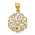 Image of 14K Yellow Gold and Rhodium Shiny-Cut Round Pendant