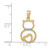 Image of 14K Yellow Gold and Rhodium Shiny-Cut Sitting Cat Pendant