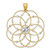 Image of 14K Yellow Gold and Rhodium Shiny-Cut Spiral Circle Pendant