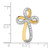 Image of 14K Yellow Gold and Rhodium Shiny-Cut Twisted Cross Pendant