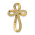 Image of 14K Yellow Gold and Rhodium Shiny-Cut Twisted Cross Pendant